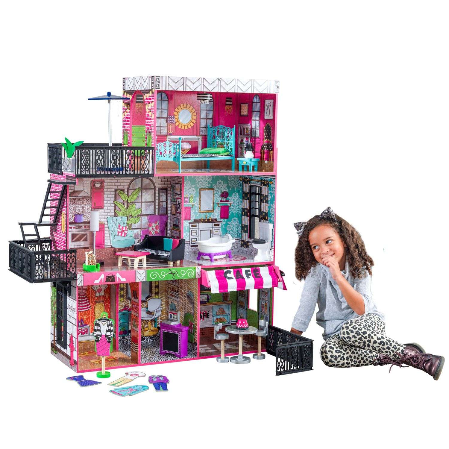 Кукольный домик  KidKraft Бруклинский лофт с мебелью 25 предметов свет звук 65922_KE 65922_KE - фото 1