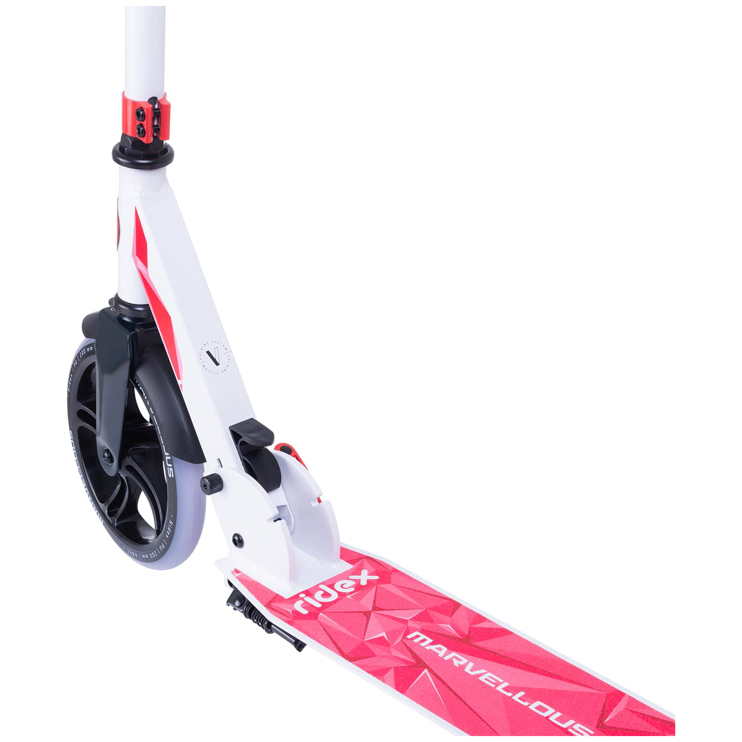 Самокат RIDEX двухколесный Scooter 2 wheels Marvellous 200 white/red - фото 4