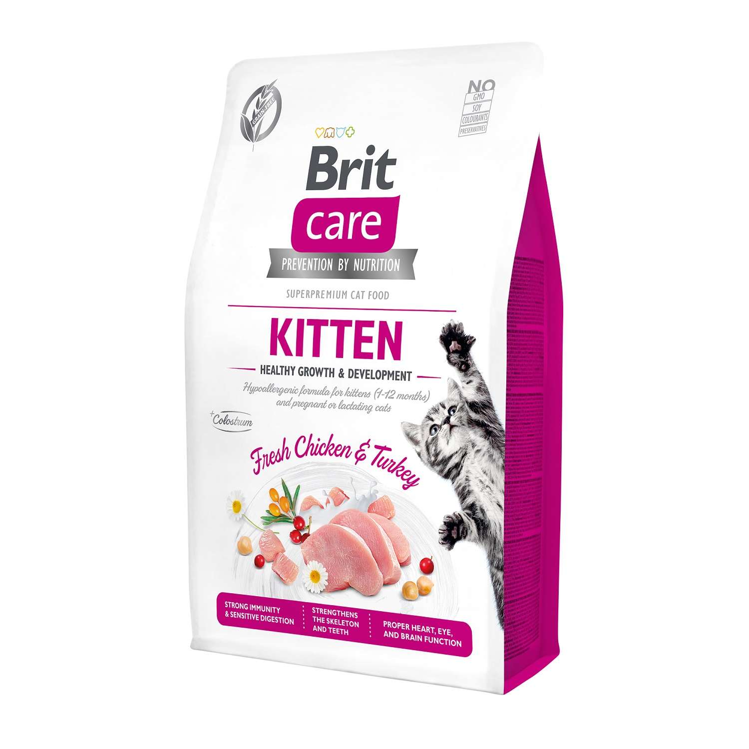 Корм для кошек и котят Brit 2кг Care GF Kitten Healthy Growth Development беременных и кормящих - фото 1