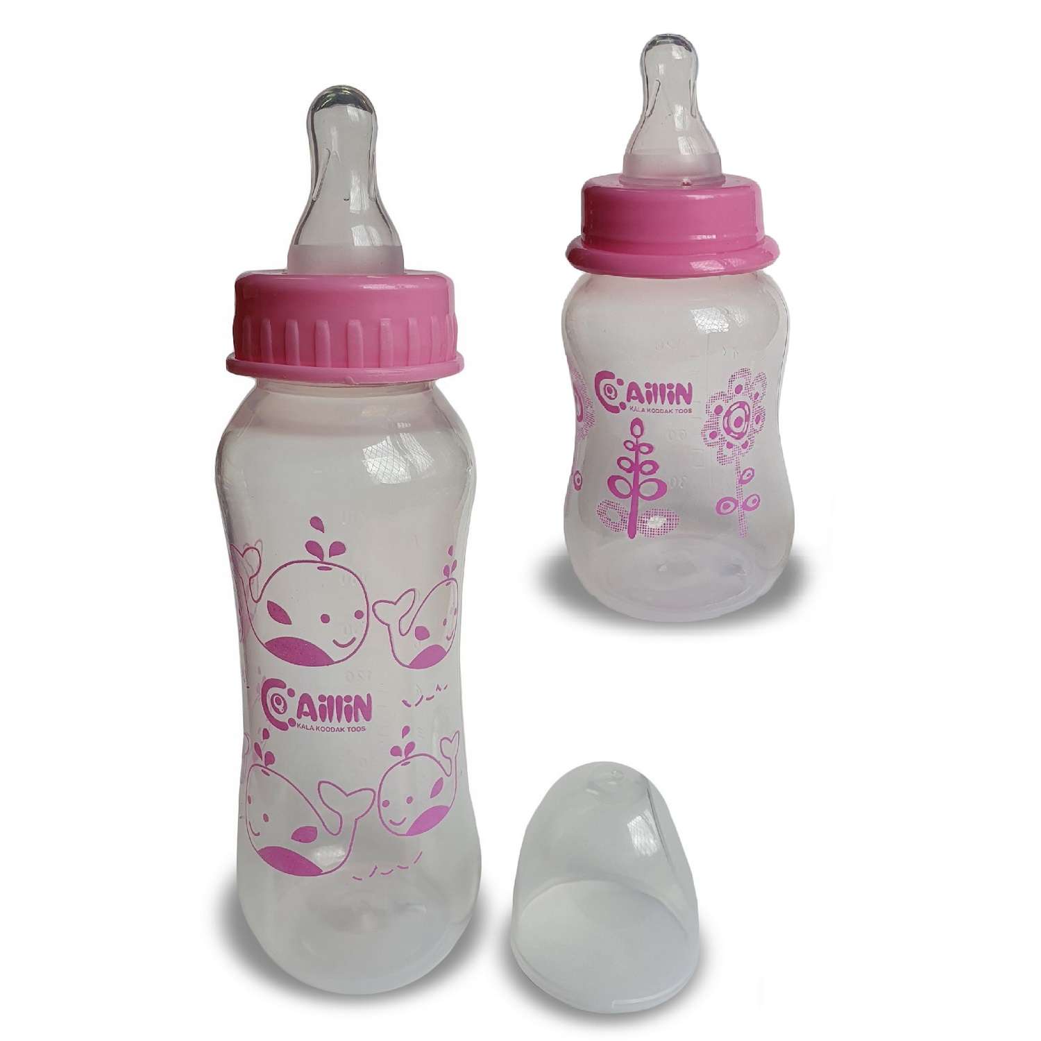 Бутылочки для кормления AilliN 2шт. 150мл и 240мл розовые - фото 1