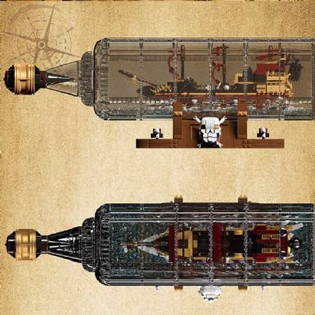 Конструктор Mould King 10066 Корабль «Месть королевы Анны» в бутылке