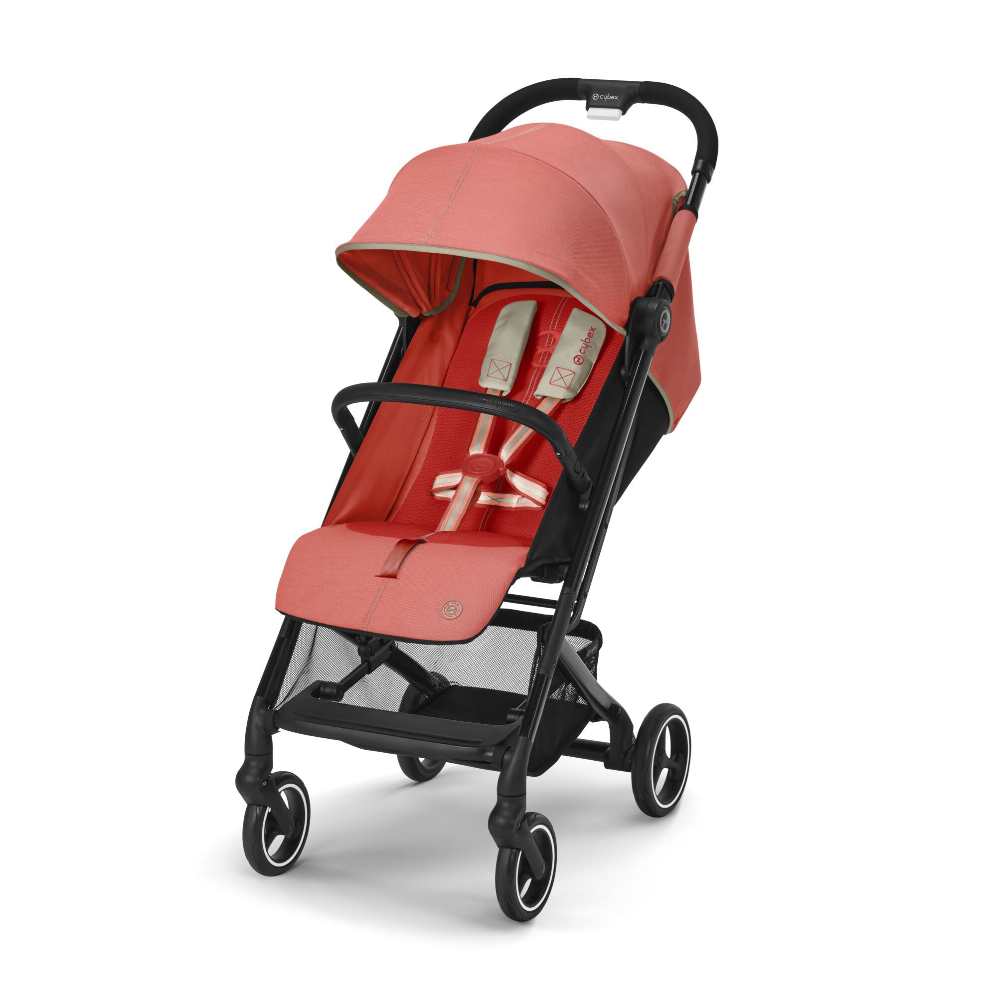 Коляская детская Cybex Beezy Hibiscus Red с дождевиком и бампером - фото 1