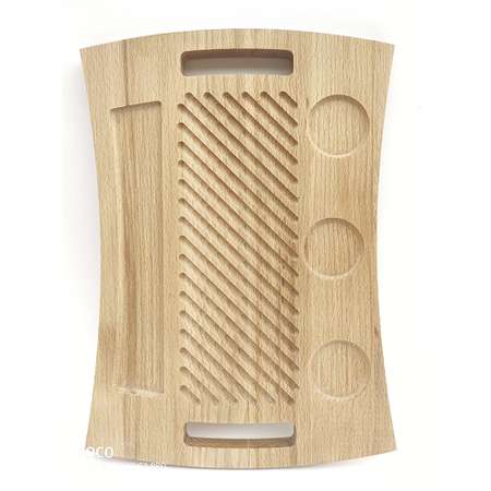 Менажница Хозяюшка прямоугольная с отсеками деревянная из бука 350х250х17