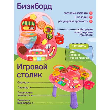 Ходунки каталка Smart Baby Музыкальный бизиборд 6 в 1