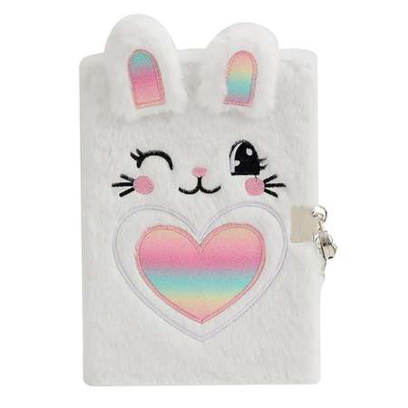 Блокнот плюшевый iLikeGift Rainbow bunny white