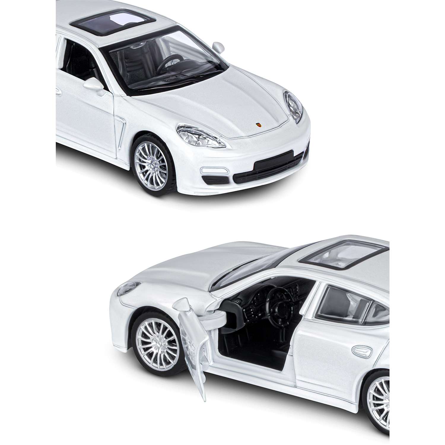 Машинка металлическая АВТОпанорама игрушка детская Porsche Panamera S 1:43 белый JB1251255 - фото 7