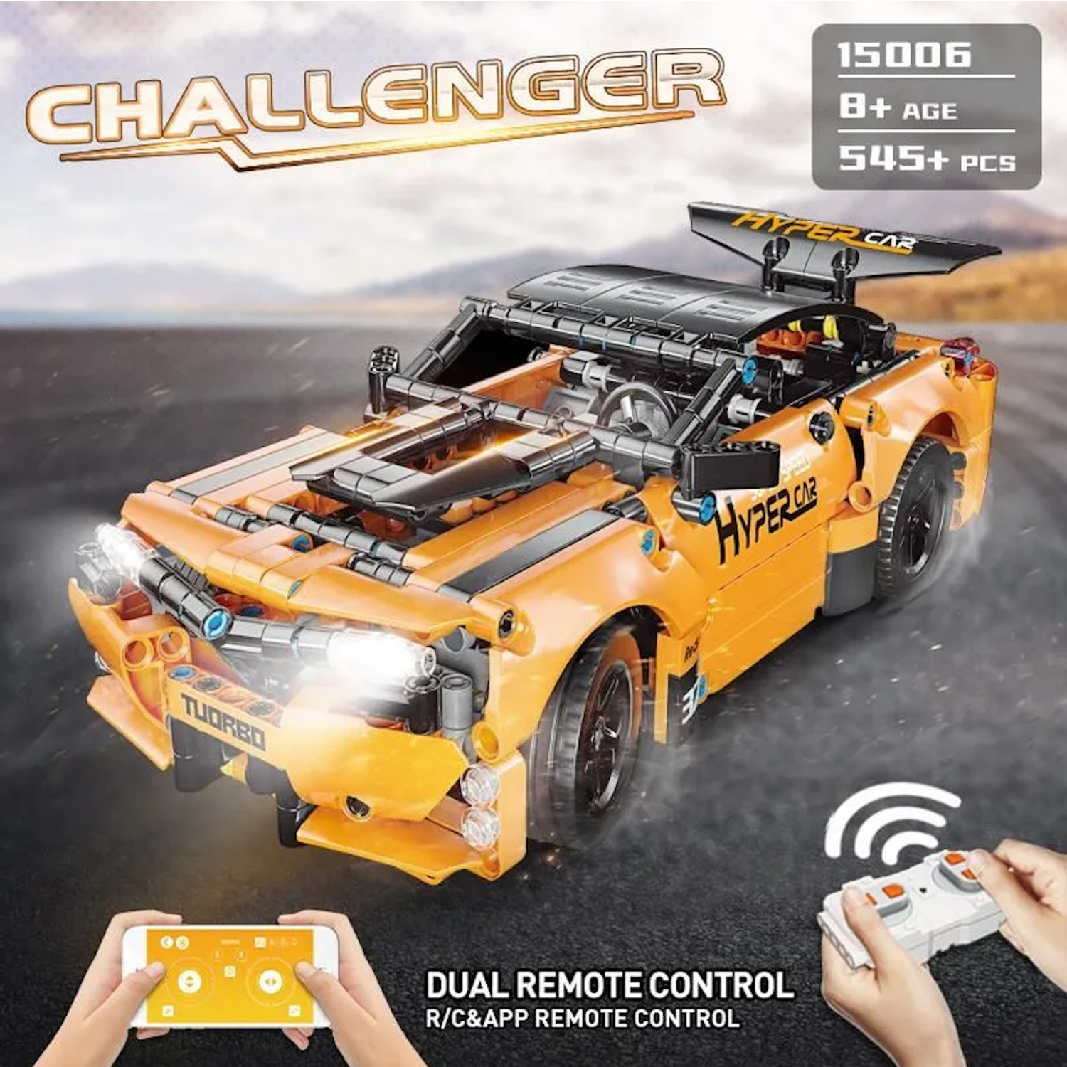 Конструктор Mould King Dodge Challenger Orange с ДУ и моторизацией 545 деталей - фото 2