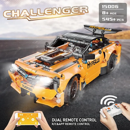 Конструктор Mould King Dodge Challenger Orange с ДУ и моторизацией 545 деталей