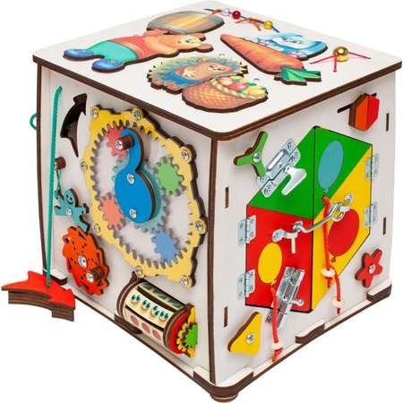 Бизиборд Jolly Kids Куб развивающий со светом «Ракета‎»