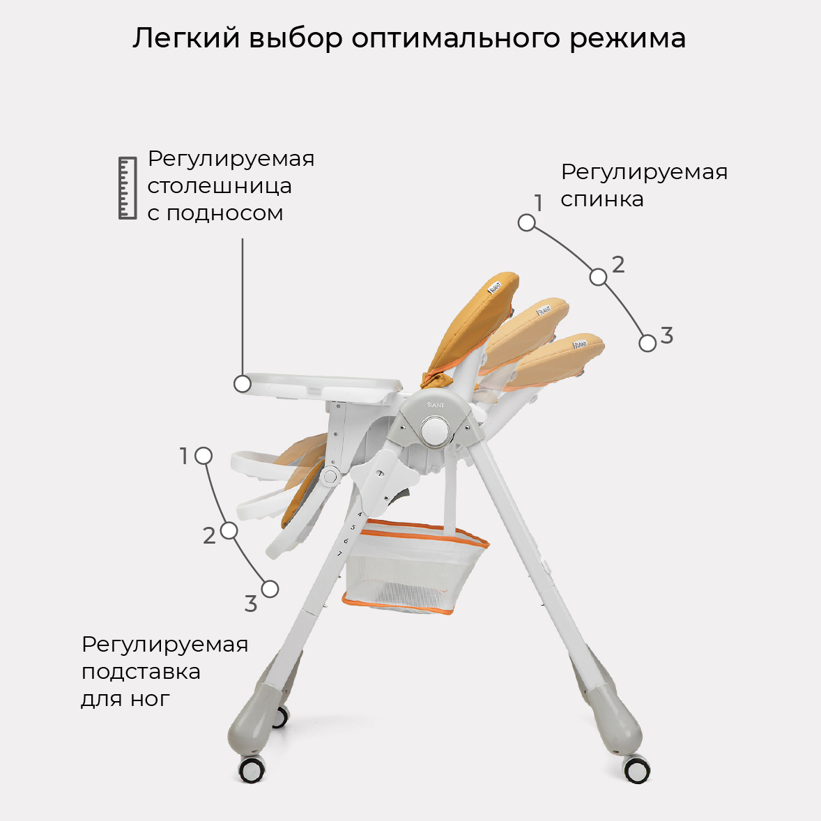 Стульчик для кормления Rant Cream классический - фото 4
