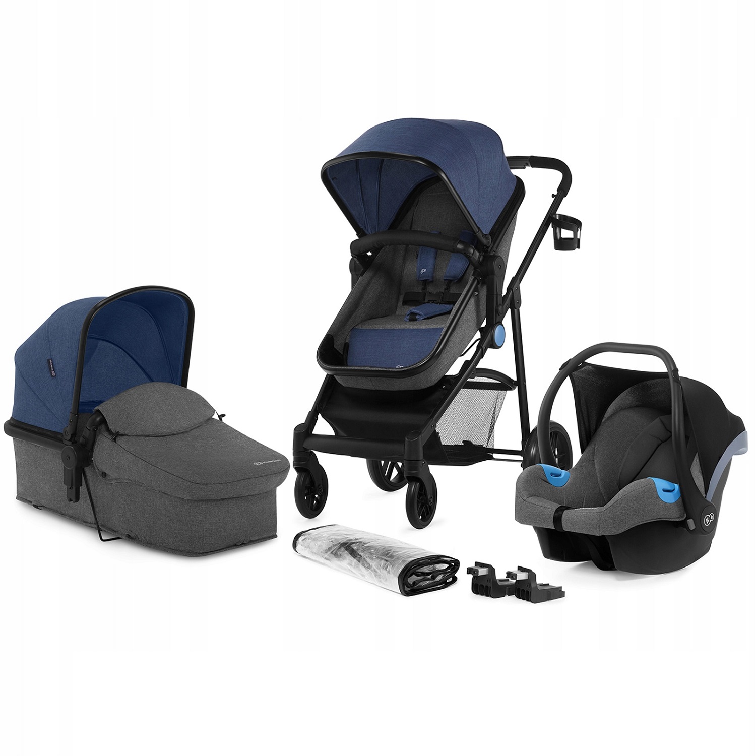 Коляска 3в1 Kinderkraft Juli Denim - фото 1