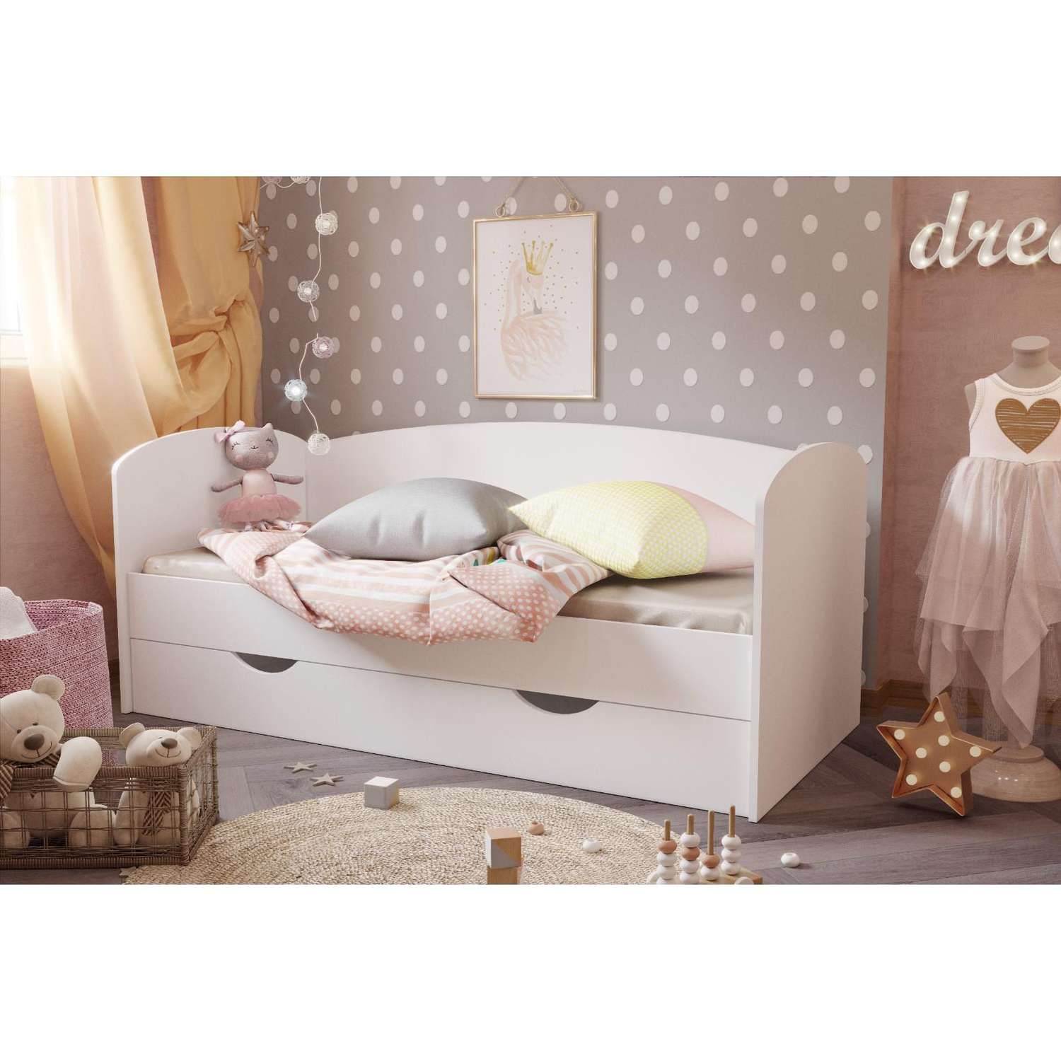 Кровать Клик Мебель «Бейли» 700×1900 мм с ортопедическим основанием цвет белый - фото 2