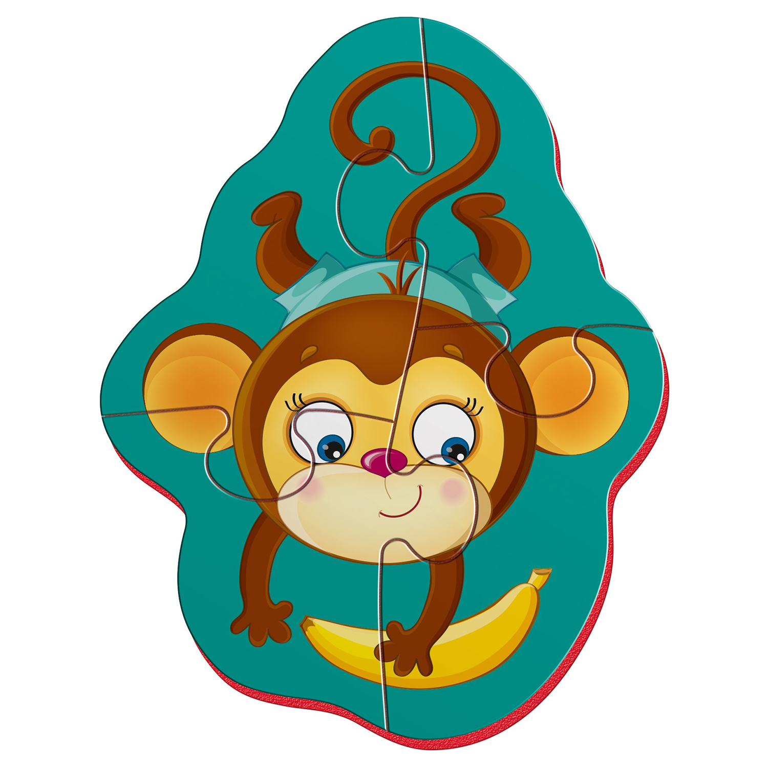 Пазл Vladi Toys магнитный Львенок и обезьянка - фото 3