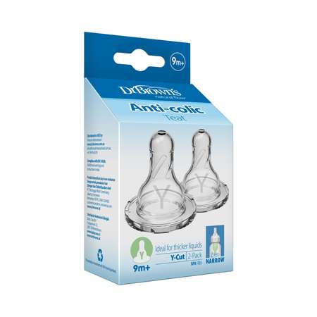 Соска Dr Browns Anti-Colic силикон (для густых жидкостей) 2 шт.
