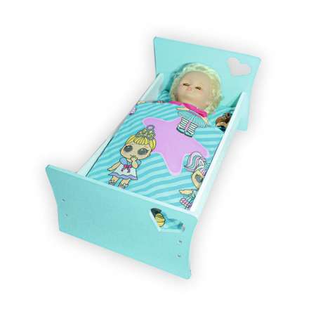 Мебель для кукол ViromToys Кроватка голубая
