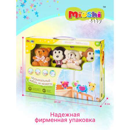 Мобиль на кроватку Mioshi с мягкими игрушками музыкальная заводная