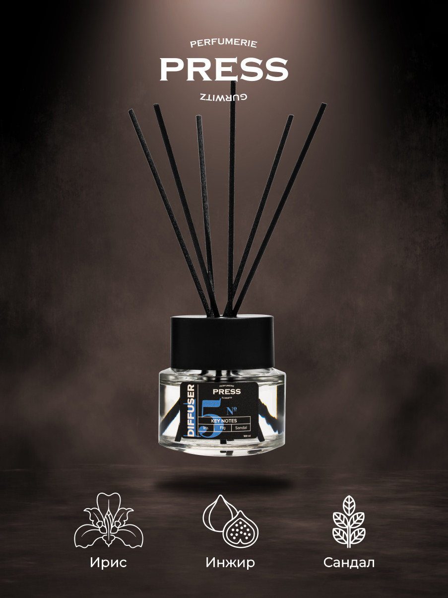 Диффузор №15 Press Gurwitz Perfumerie Ароматизатор для дома с палочками с ароматом ириса инжира и сандала - фото 4