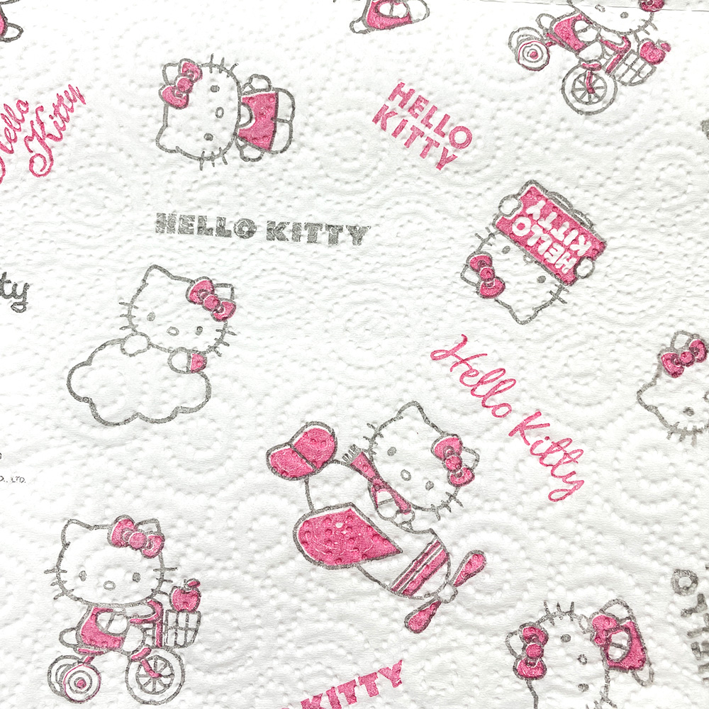 Полотенца бумажные World cart с рисунком Hello Kitty из серии Disney 3 слоя 2 рулона по 75 листов - фото 5