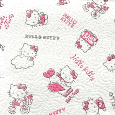 Полотенца бумажные World cart с рисунком Hello Kitty из серии Disney 3 слоя 2 рулона по 75 листов