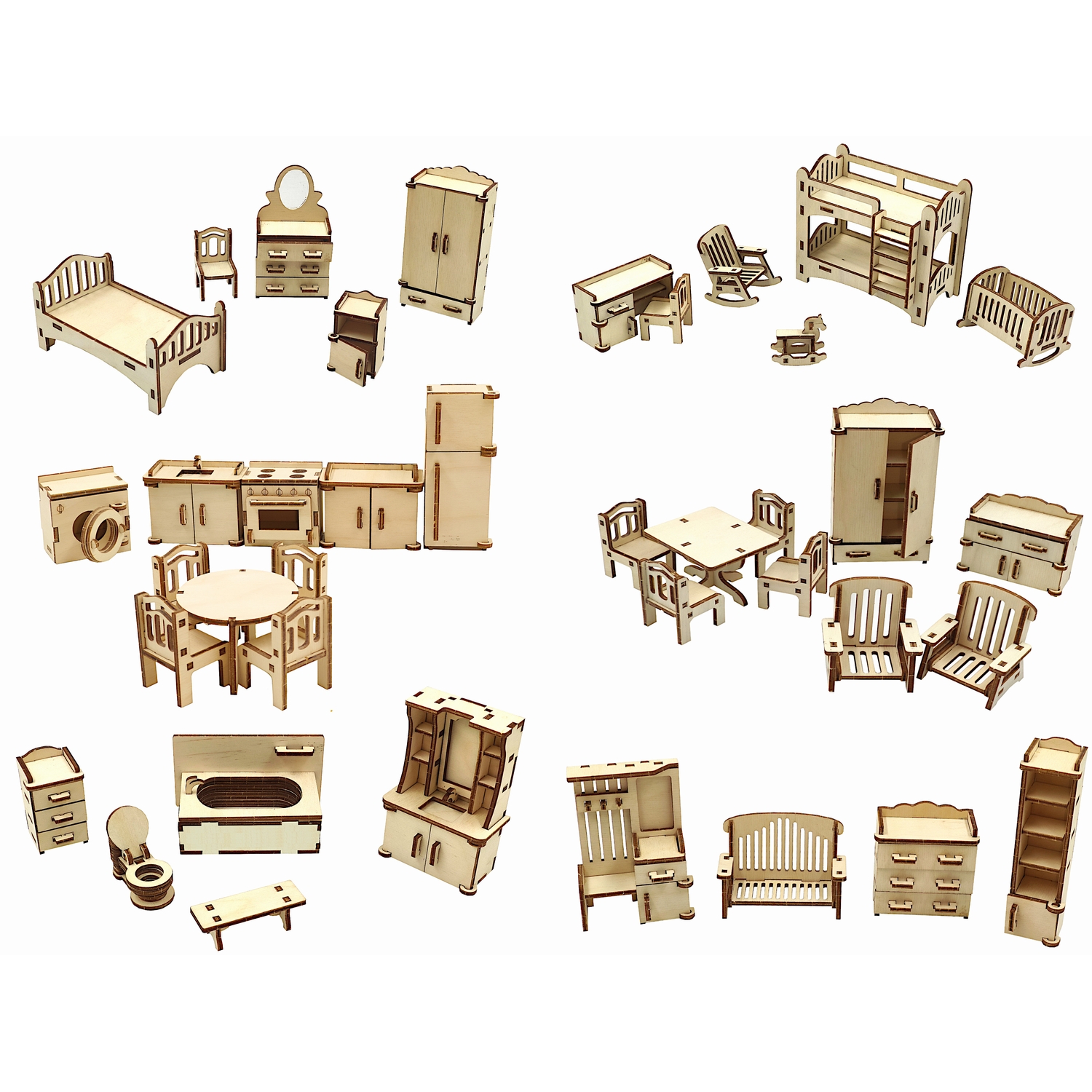 Мебель для кукол ХэппиДом Большой набор 6 в 1 HK-M011 - фото 1