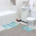 Набор ковриков Доляна для ванной и туалета «Бирюза» 2 шт: 40×45 45×75 см