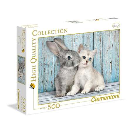 Пазл 500 деталей CLEMENTONI Кот и кролик