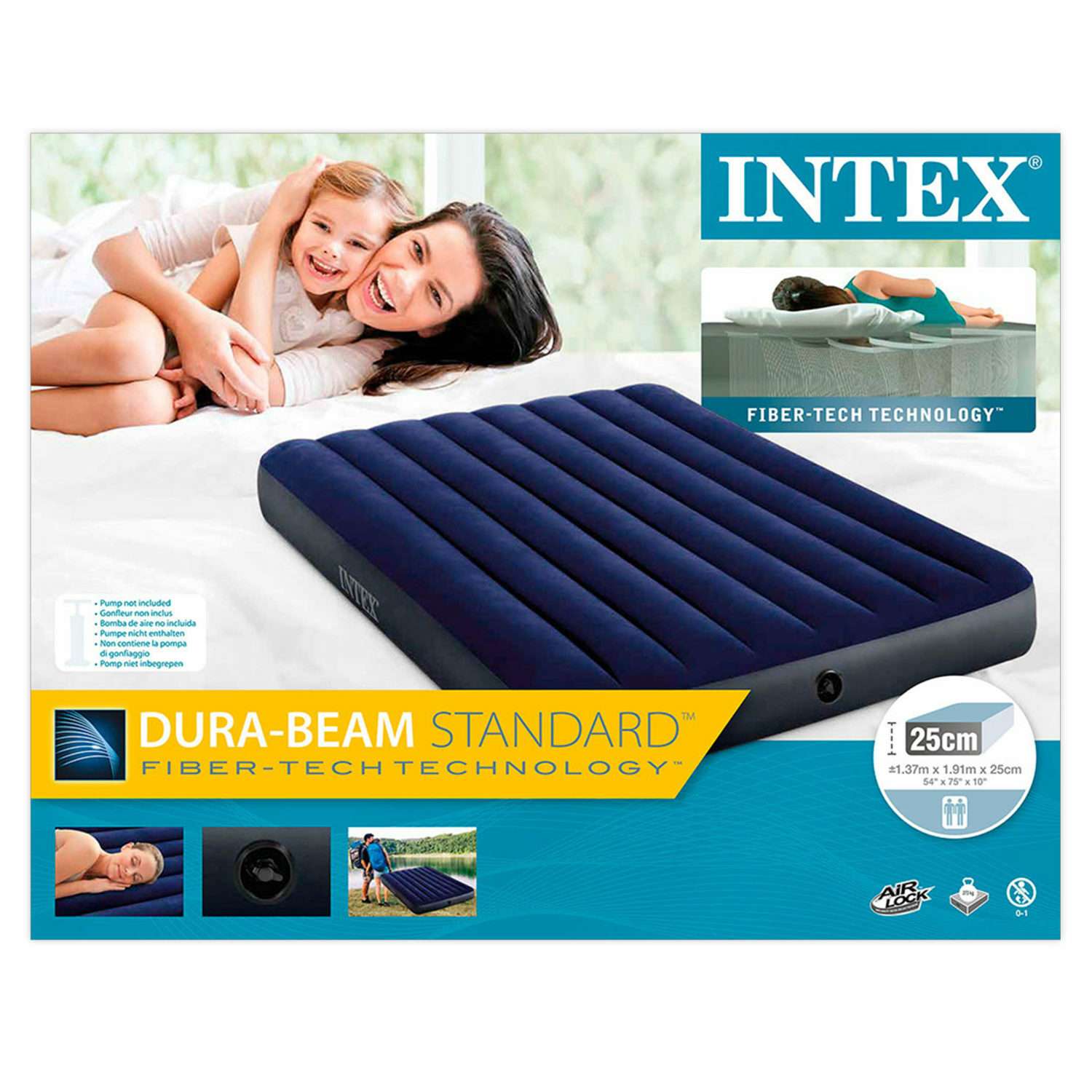 Надувной матрас INTEX кровать фул 137х191х25 см - фото 2