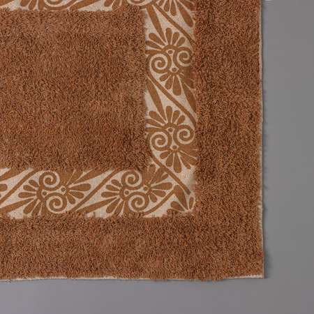 Коврик Доляна для ванной «Вензель» 50×80 см 900 г/м2 100% хлопок цвет коричневый
