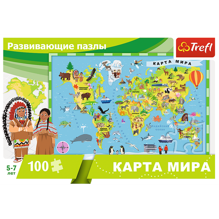 Пазл Trefl Карта мира 100 деталей