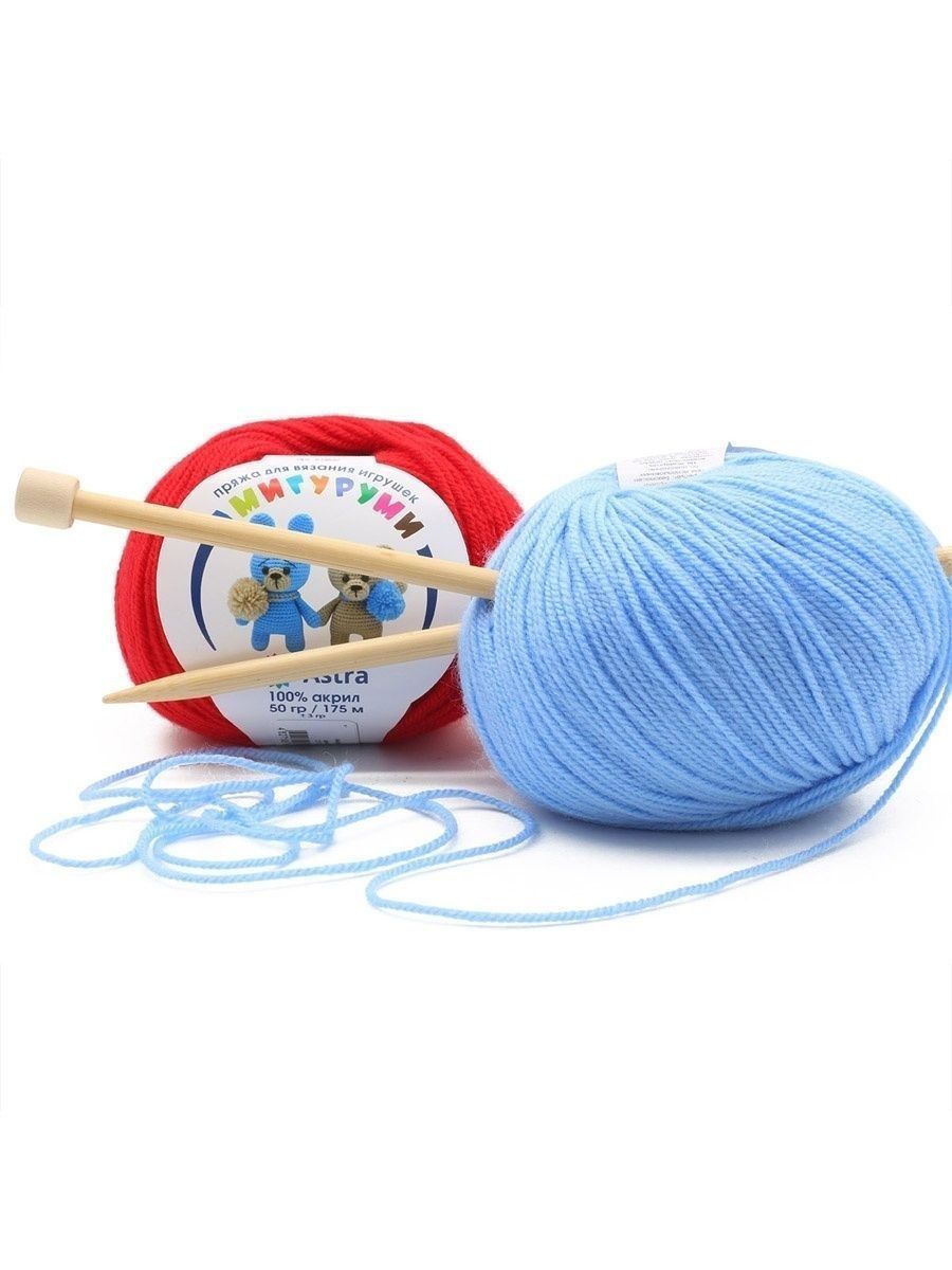 Пряжа для вязания Astra Premium амигуруми акрил для мягких игрушек 50 гр 175 м 015 голубой 6 мотков - фото 6