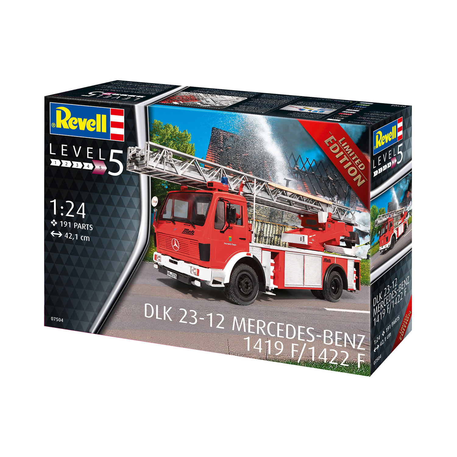 Сборная модель Revell Пожарная машина DLK 23-12 Mercedes-Benz 1419/1422 Limited Edition 07504 - фото 2