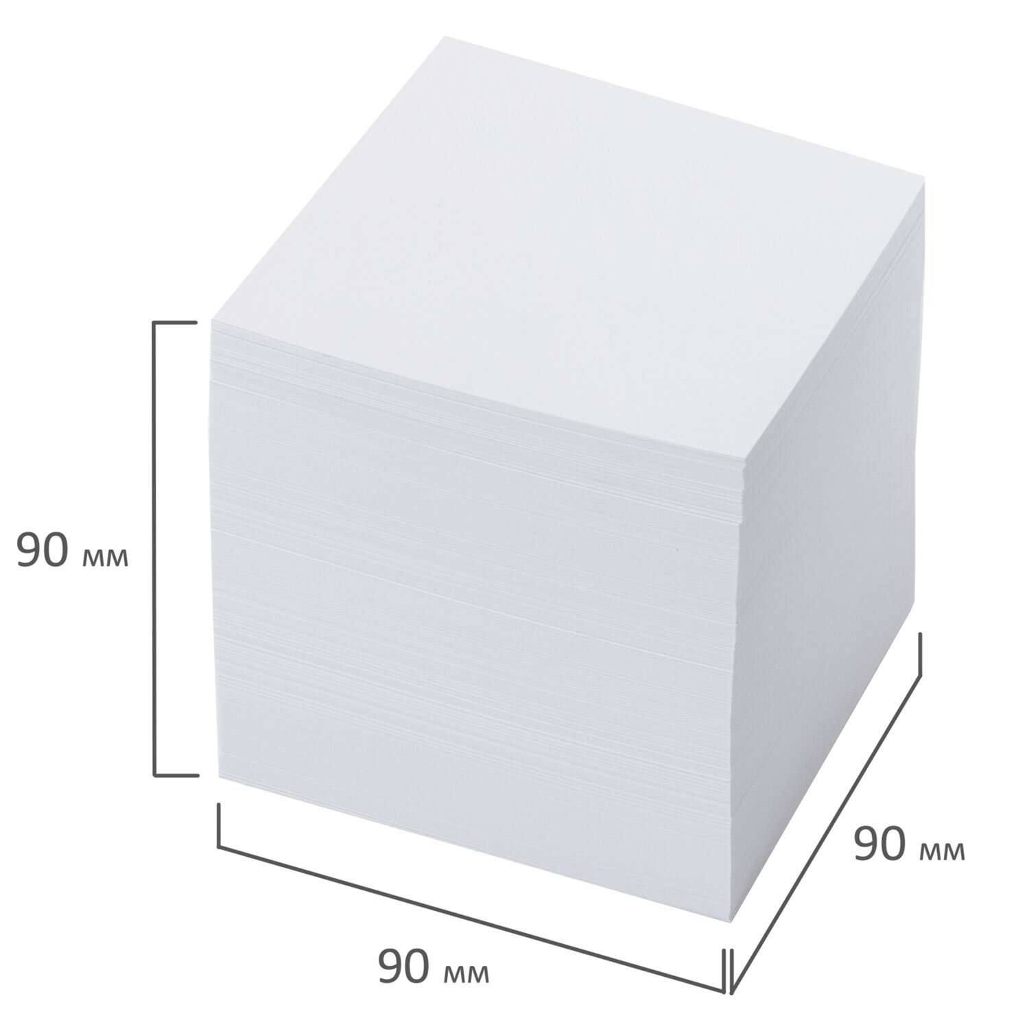 Блок бумажный Brauberg для записей и заметок непроклеенный куб 9х9х9 см белый - фото 4