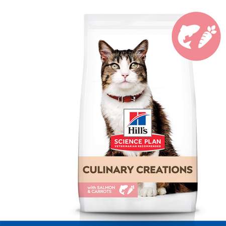 Корм для кошек Hills 10кг Science Plan Culinary Creations для поддержания жизненной энергии и иммунитета с лососем и морковью