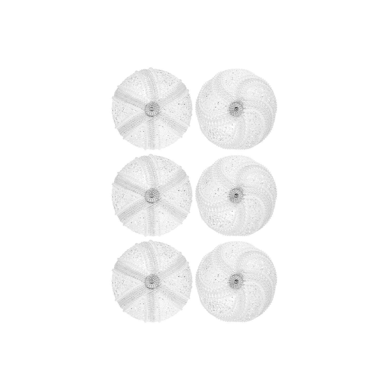 Набор Elan Gallery 6 новогодних шаров 9.5х9.5 см Жемчужины на белом - фото 5