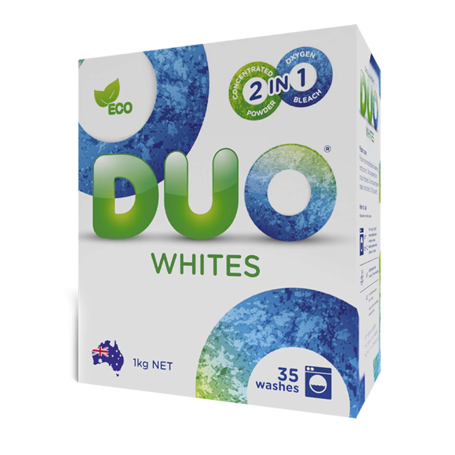 Стиральный порошок DUO Whites концентрированный ЭКОлогичный гипоаллергенный для белого белья 1000 г 35 стирок - фото 1
