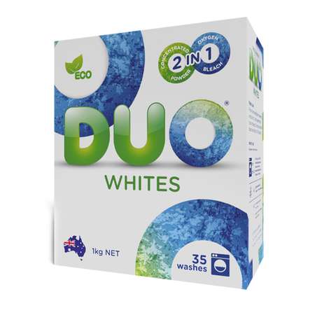 Стиральный порошок DUO Whites концентрированный ЭКОлогичный гипоаллергенный для белого белья 1000 г 35 стирок