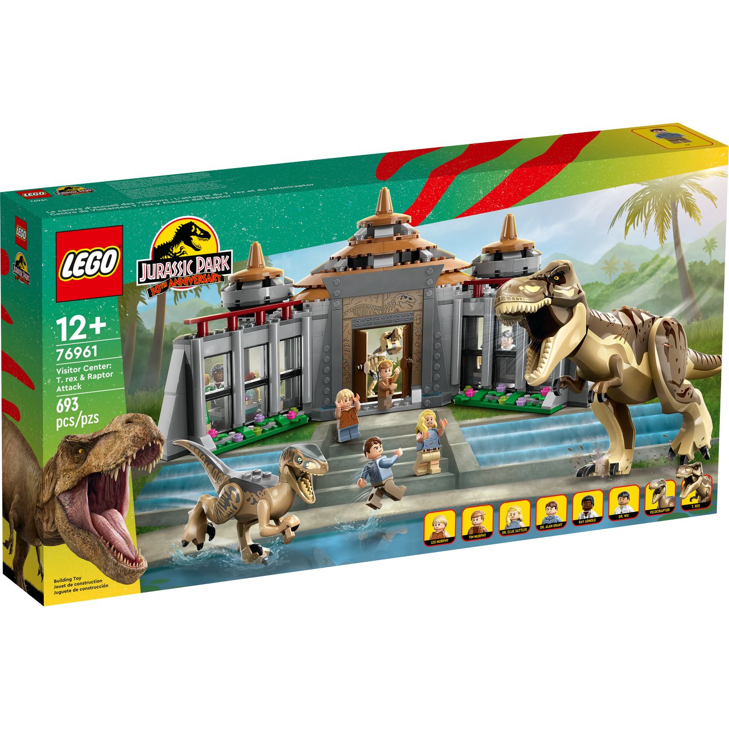 Конструктор LEGO Jurassic World Visitor Center T-Rex and Raptor Attack 76961