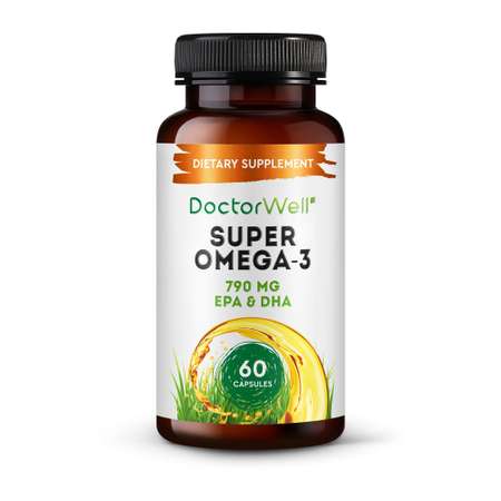 Омега 3 DoctorWell Super Omega 3 исландский рыбий жир 60 шт