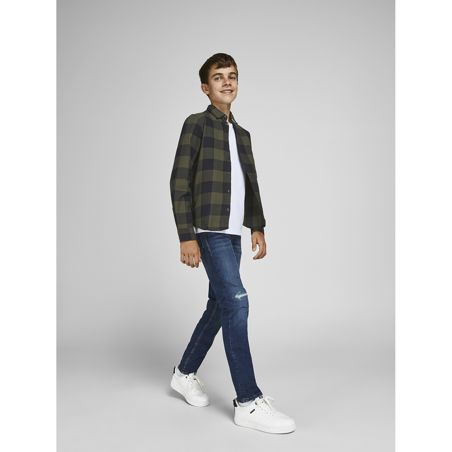 Рубашка JACK AND JONES JUNIOR 12183050/Dusty Olive - фото 6