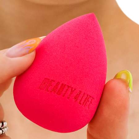 Спонж для макияжа Beauty4Life на подставке розовый