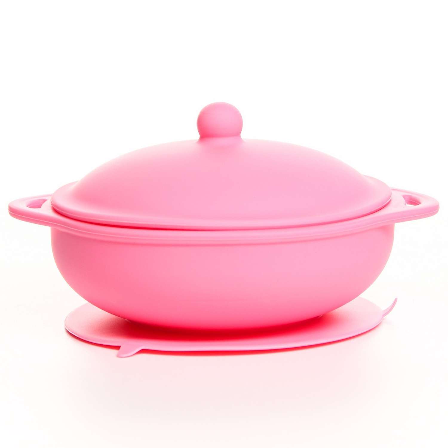 Набор для кормления Mum and Baby миска на присоске с крышкой ложка цвет розовый - фото 3