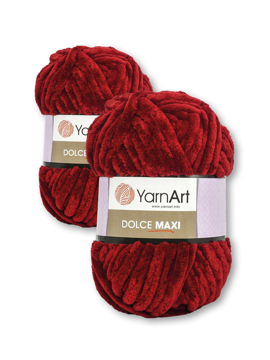 Пряжа для вязания YarnArt Dolce Maxi 200 гр 70 м микрополиэстер объемная мягкая 2 мотка 752 бордо - фото 5