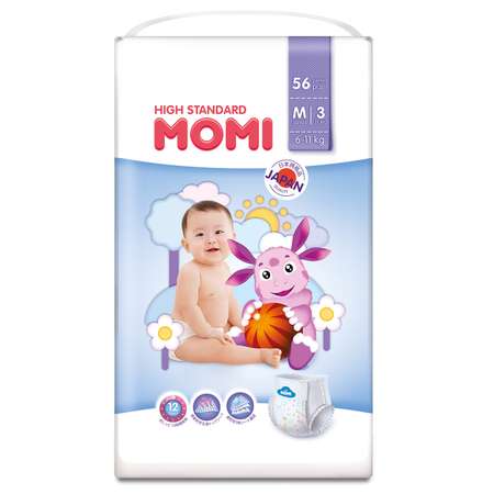 Подгузники-трусики Momi M 6-11кг 56шт