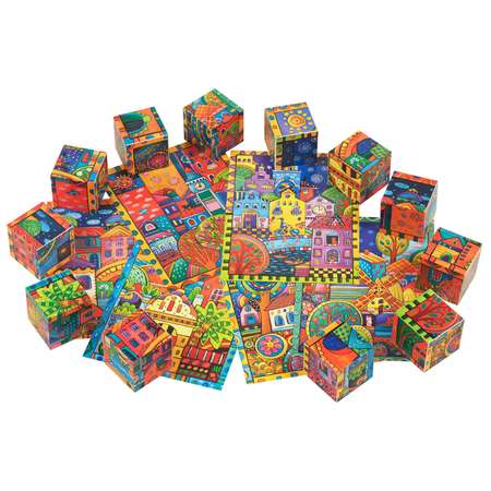 Пособие Айрис ПРЕСС IQ кубики Кто живет в разноцветном городке 12шт