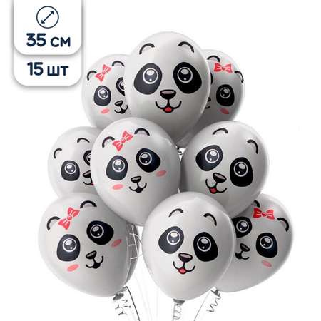 Воздушные шарики BELBAL Панды мальчики и девочки 35 см 15 шт