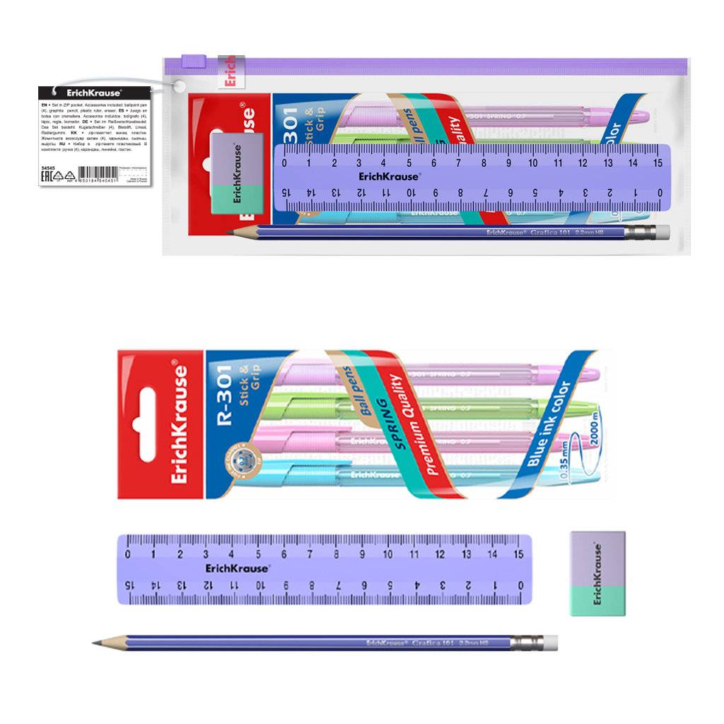 Набор в zip пакете ErichKrause Pastel фиолетовый - фото 1