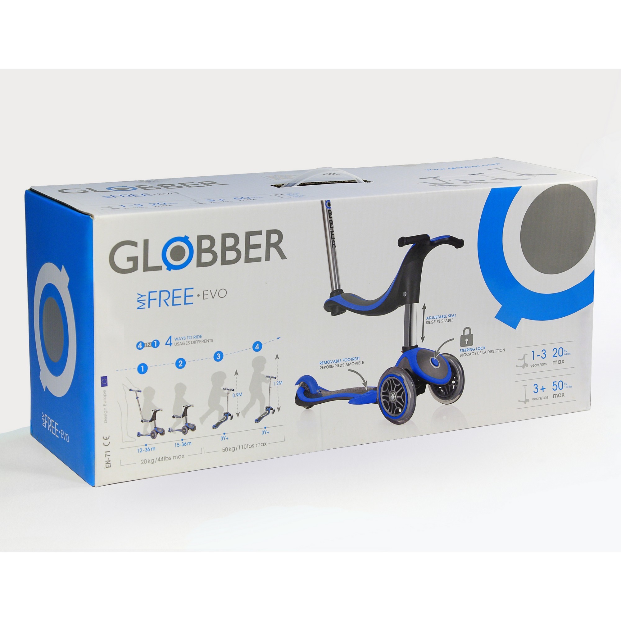 Самокат Globber Evo 4 в 1 Plus Голубой 453-130 - фото 2