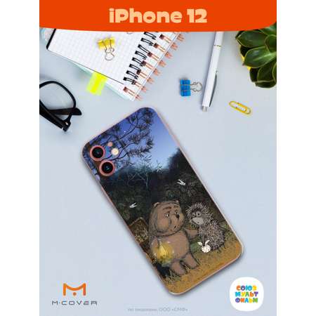 Силиконовый чехол Mcover для смартфона Apple iPhone 12 Союзмультфильм Ежик в тумане и медвежонок