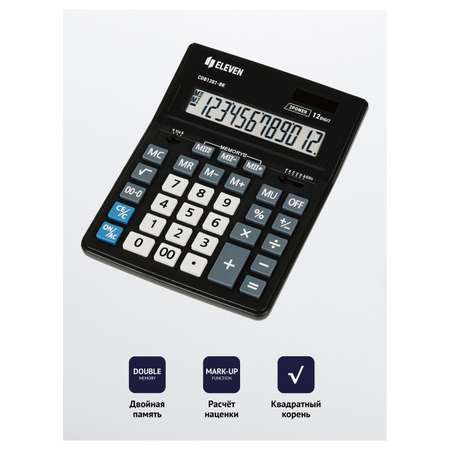 Калькулятор Eleven Business Line CDB1201-BK 12 разрядов двойное питание 155*205*35мм черный