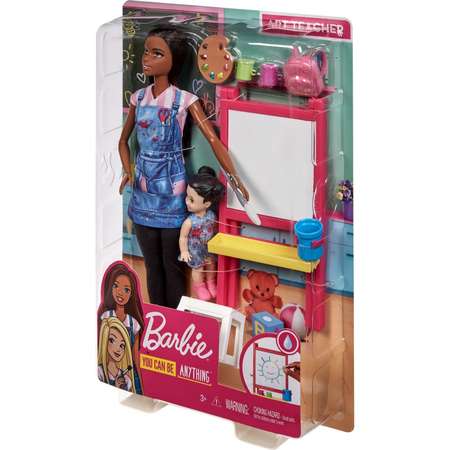 Набор игровой Barbie Кем быть Учитель рисования Брюнетка GJM30